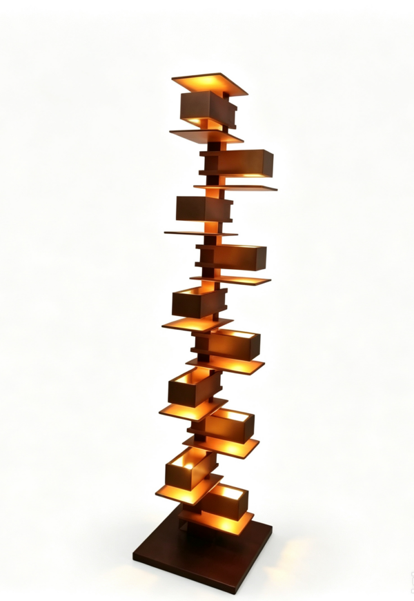 1.11 Wood‑style table & floor lamp