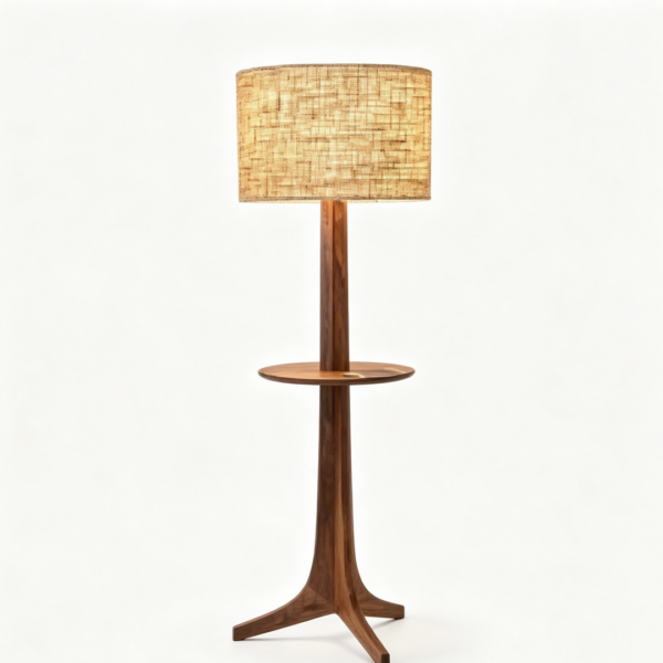 1.2 Wood‑style table & floor lamp