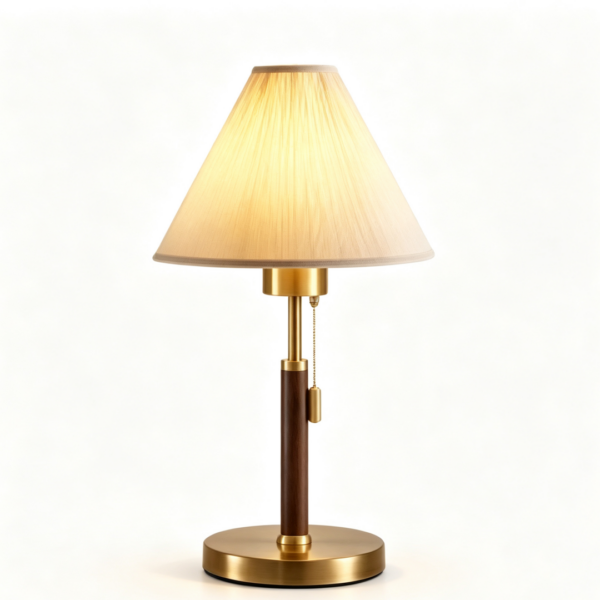 1.4 Wood‑style table & floor lamp