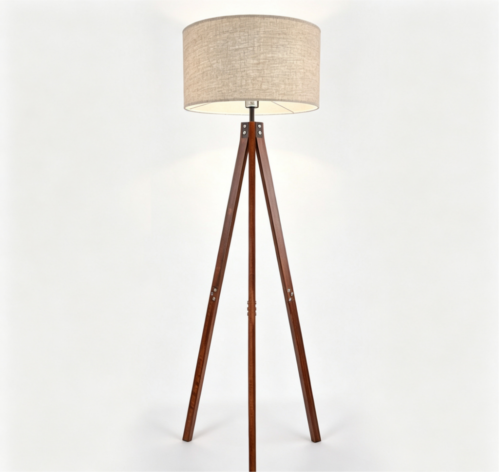 wooden floor lamp